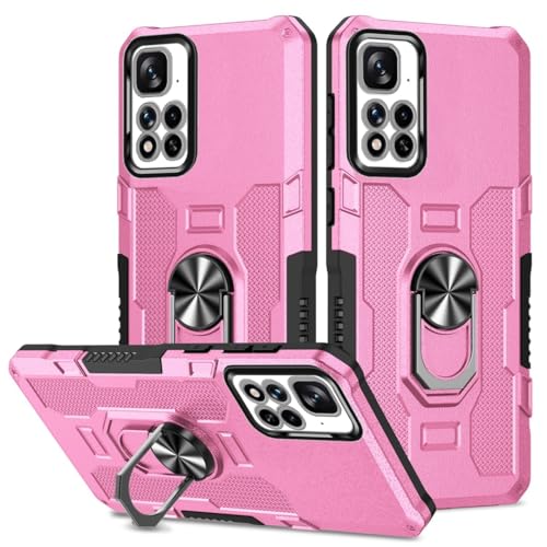Coque Xiaomi Redmi Note 11 Pro antichoc rigide en PC avec anneau support bleu