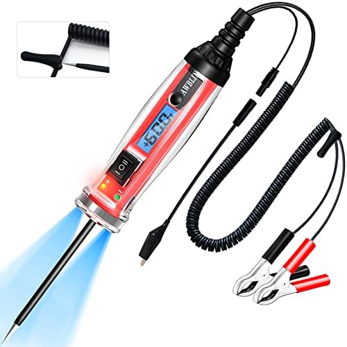 Power Circuit Probe Tester, LCD Digital Automotive Test Light with Voltage Display&Illumination, Auto Short Circuit, AC DC Voltage Tester, Electrical System Tool,Relay Fuse Continuity Test.