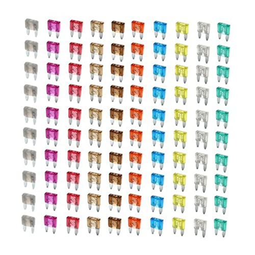 120 piezas surtido de fusibles planos mini automotrices 2A-30A codificados por color miniatura 1