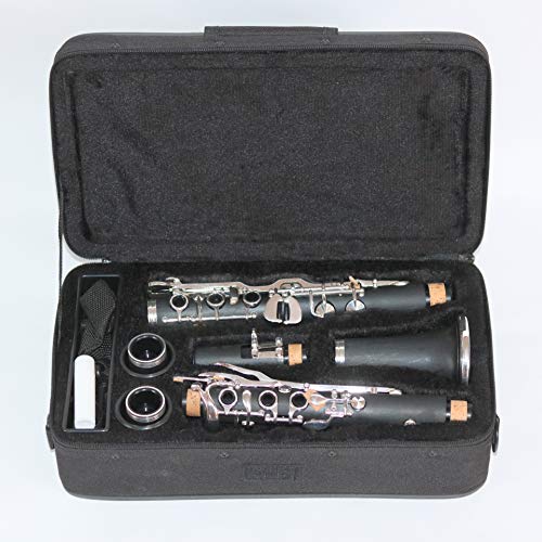 Klarinettenkoffer für B-Klarinette (Böhm- und Deutsches System) - 7 Einlassungen und Außentasche - Universal Gigbag Koffer für Klarinette