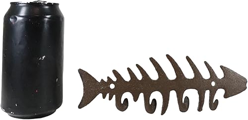 Miniatura 8 de Ebros Gift Paquete de 2 ganchos de pared cuádruples de hierro fundido para abrigos y adornos de jardín, diseño de espina de pescado, estilo marino