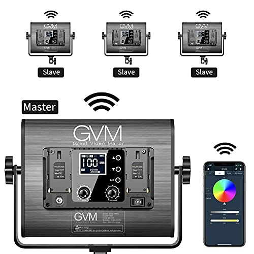 Image of GVM RGB LED Video Light, Photography Lighting with APP Control, 1000D Video Lighting Kit for YouTube Studio, 3 Packs Led Panel Light, 3200K-5600K, 8 Kinds of The Scene Lights, CRI 97