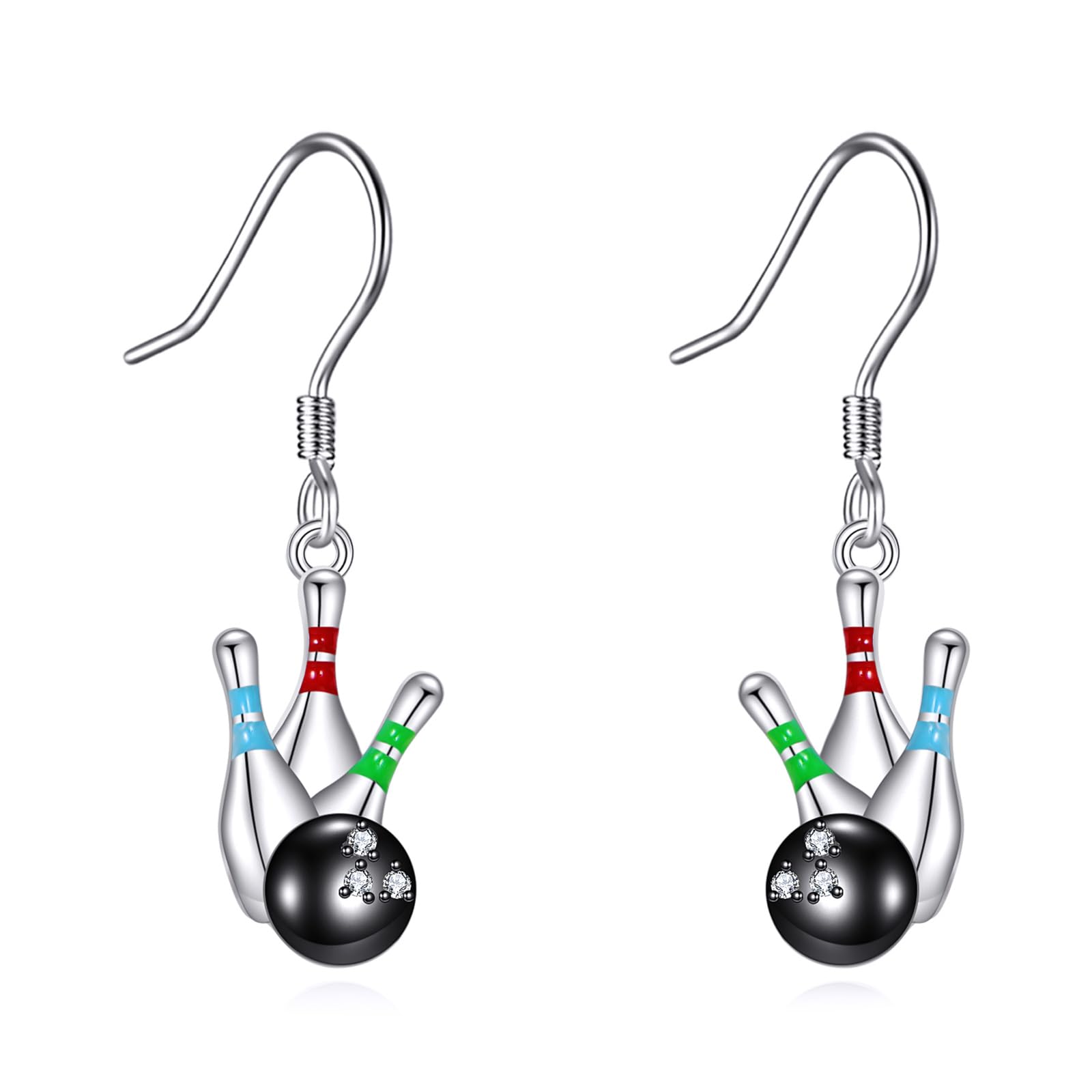 Boucles d'oreilles bowling argent 925 accessoire style quotidien