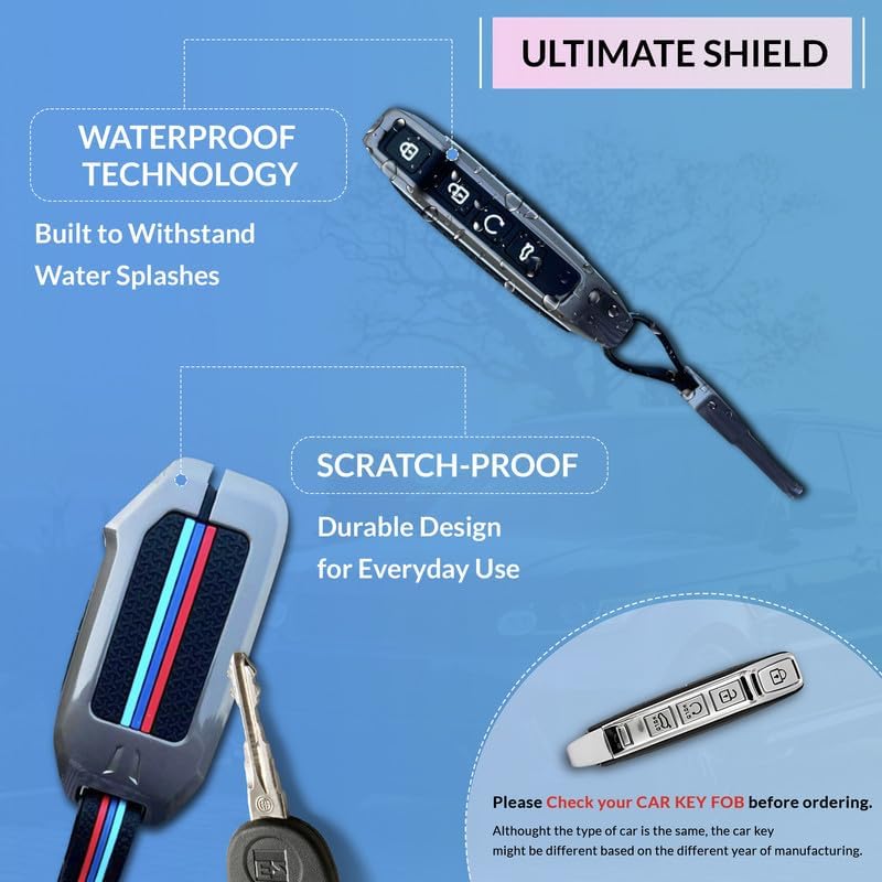 Image of NEODRIFT 'KeyShield' Car Key Cover for Kia Seltos (Shape 1, 04 Buttons) (Durable, Stylish and 360 Protection)