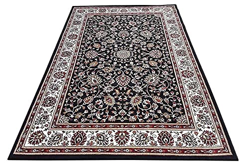 Image of Beautiful Home Decor 4x6 Feet Kashmiri Design Soft Thick Silk Carpet for Living Room (Blue, 120 x 180 Cm)