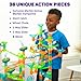Marble Genius Marble Run Stunts Extreme Set: 200 Pieces Total, 36 Action Pieces Including 3 of Our New Patented Trampolines, Includes an Online App and Full-Color Instruction Booklet, Ages 5 and Up
