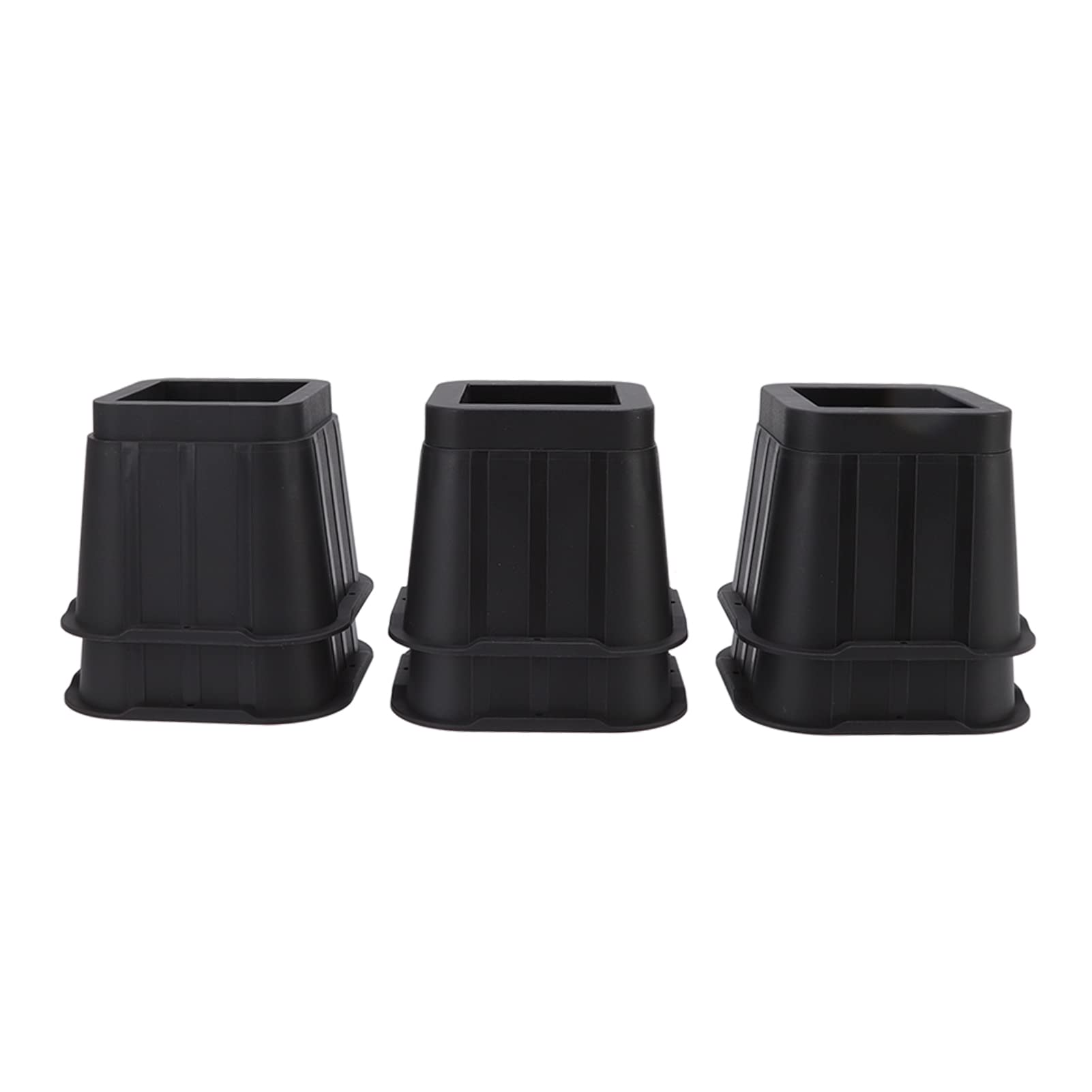 6 Stück Möbelerhöhung aus schwarzem Gummi, 10,2 cm, quadratisch, für Sofa, Bett, Stuhl, Schreibtisch, für Wohnzimmer