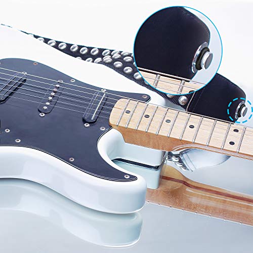 12 Stücke Gitarren Gurt Schlösser Silikon Gurtschlösser Gummi Gitarren Gurt Blöcke Gitarren Schutz (Schwarz)
