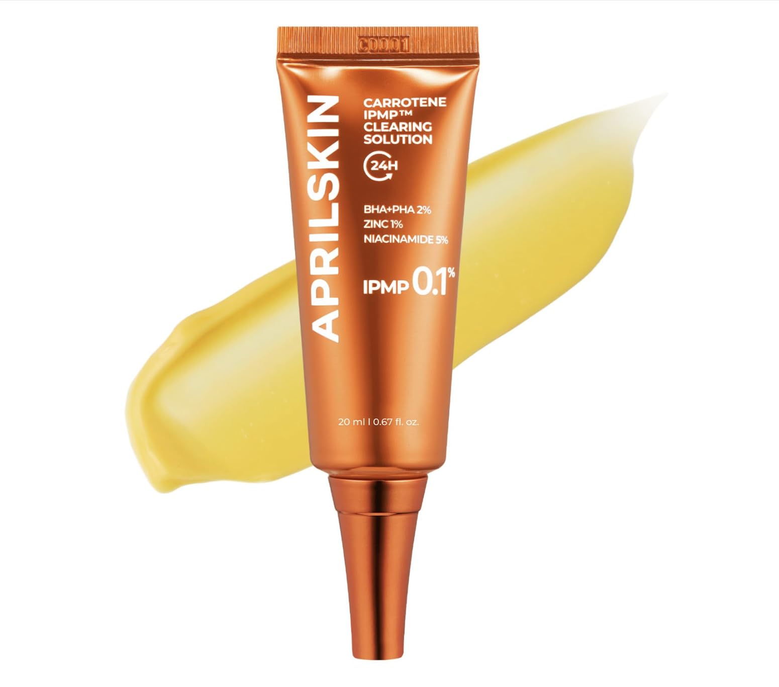 APRILSKIN Carrotene IPMP Clearing Solution, trattamento delle imperfezioni con BHA, AHA, niacinamide e ossido di zinco, vegano, 20 ml