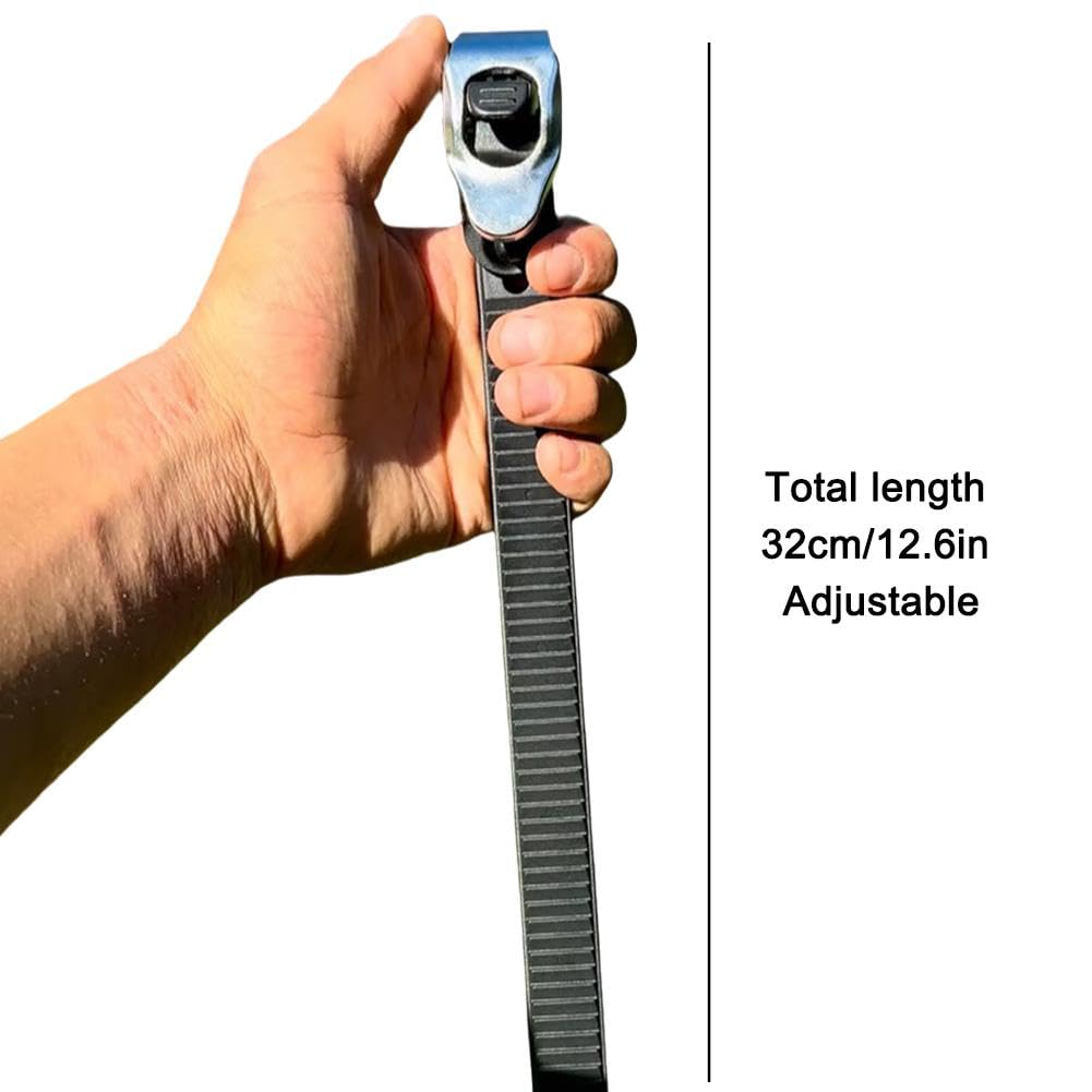 Cinghia di Bloccaggio a Grip Resistente, Cinghia a Cricchetto Regolabile Multiuso, Cinghia di Fissaggio a Cricchetto Riutilizzabile con Fibbia in Metallo per Sicurezza di Qualsiasi Oggetto, Uso