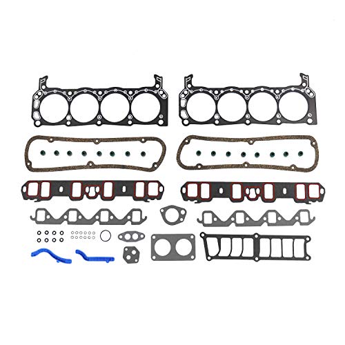 Image of DNJ HGB4113 Engine Cylinder Head Gasket Set with Head Bolt Kit, Complete Repair Set for 1992-1996 Ford Bronco, E-150 Econoline, E-150 Econoline Club Wagon 5.0L V8 16V OHV 302cid