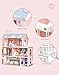 ROBOTIME Doll House Wooden Dollhouse for Kids 3 4 5 6 Years Old, Doll House w/28PCS Furniture Plastic, for 3.3”Dolls, Birthday Presents for Toddler 3+