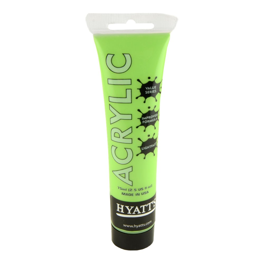 Hyatt's Bright Yellow Green Acrylic Paint | 75 ml Acrylic Paint Tube Artist Grade | Quick Drying and Non Toxic Paint | Heavy Body Acrylic Paint I Art