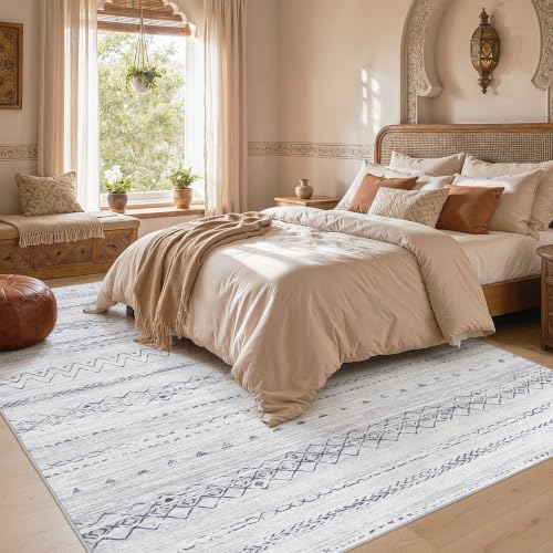 Image of cotiled Boho 5x8 Area Rugs for Living Room: Soft Moroccan Washable Rug