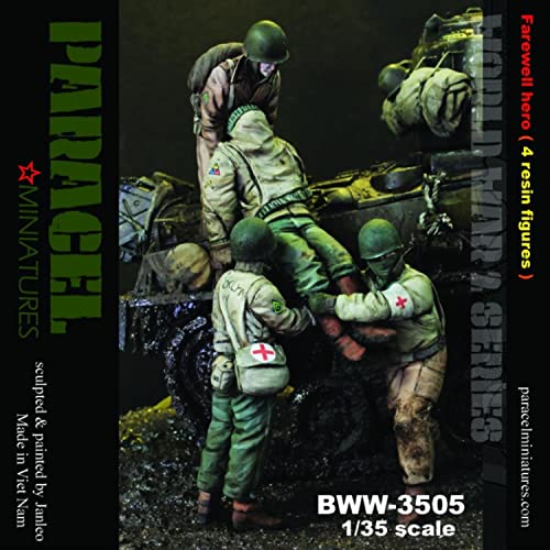 Kit de figuras de resina 1/35 Farewell Hero (4 piezas) sin armar miniatura 1