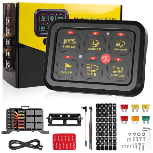 6 Gang Switch Panel with Electronic Relays Universal Circuit Control Relay System with Automatic Dimmable On-Off LED Switch