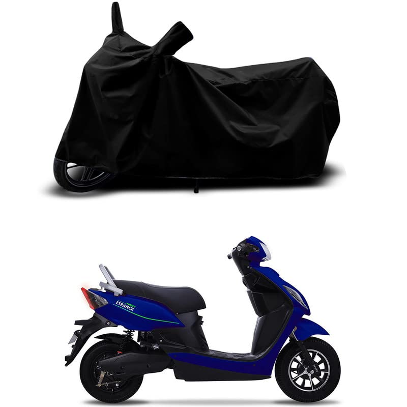 Image of 100% Scratchproof /UV-Rays /Heat Protection /Birds Dropping /Water Resistant /Dust Proof /Waterproof /Full Bike Scooty Two Wheeler Body Cover Compatible for Pure EV ETrance+ All Varients[Black]