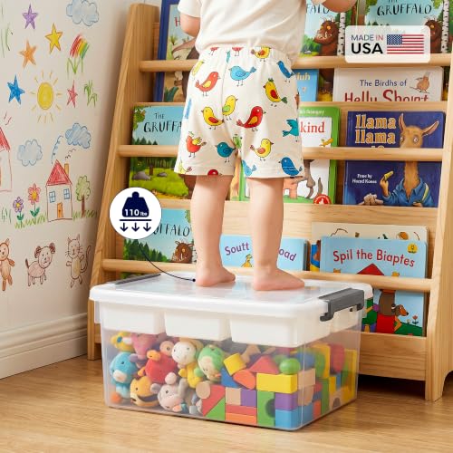 Image of 17QT 2Packs Clear Craft Organizers and Storage with Fixed-Compartment Tray, Art Supply Organizers and Storage, Craft Storage Bins with Lids for Beads, Markers, Playdoh, Tools and Coloring Books