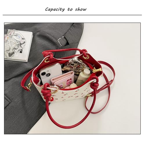 Cherry Handbag for Women Cute Cherry Print with Charm Small Tote Purse for Daily Commute Casual Spring Summer Style4