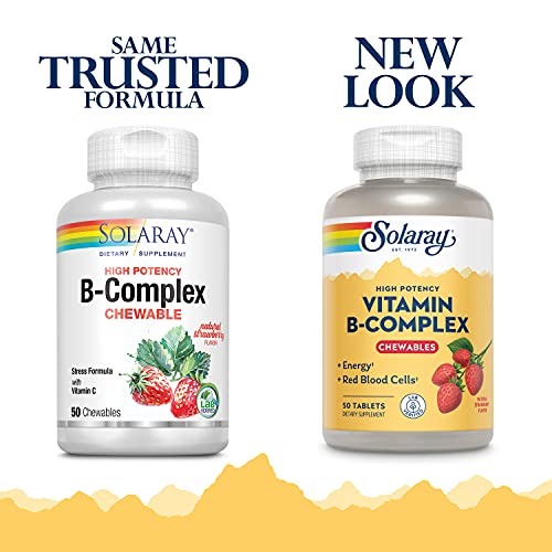 SOLARAY Vitamin Chewables, Strawberry, Healthy Energy, Red