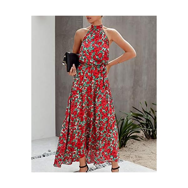 ECOWISH-Women-Dress-Halter-Neck-Boho-Floral-Print-Sleeveless-Casual-Backless-Maxi-Dresses-with-Belt ECOWISH Women Dress Halter Neck Boho Floral Print Sleeveless Casual Backless Maxi Dresses with Belt 270 Red Medium