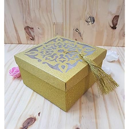 Boite A Gateau Avec Pompon Coulure Argente Ou Dore Pour Mariage Ou Bapteme X25 Dore Amazon Fr Cuisine Et Maison