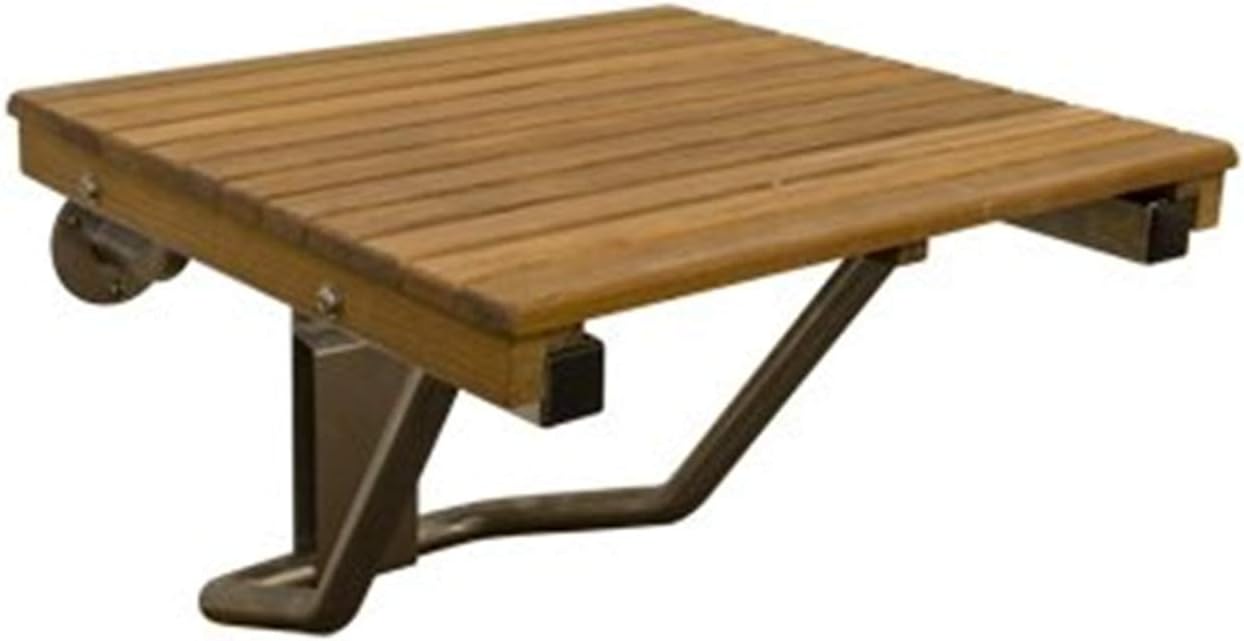 Teak ADA Wall Mounted Folding Shower Bench/Seat (24"x16")