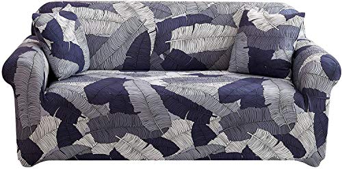 Housse de canapé 3 places tissu doux durable motif géométrique gris - 2