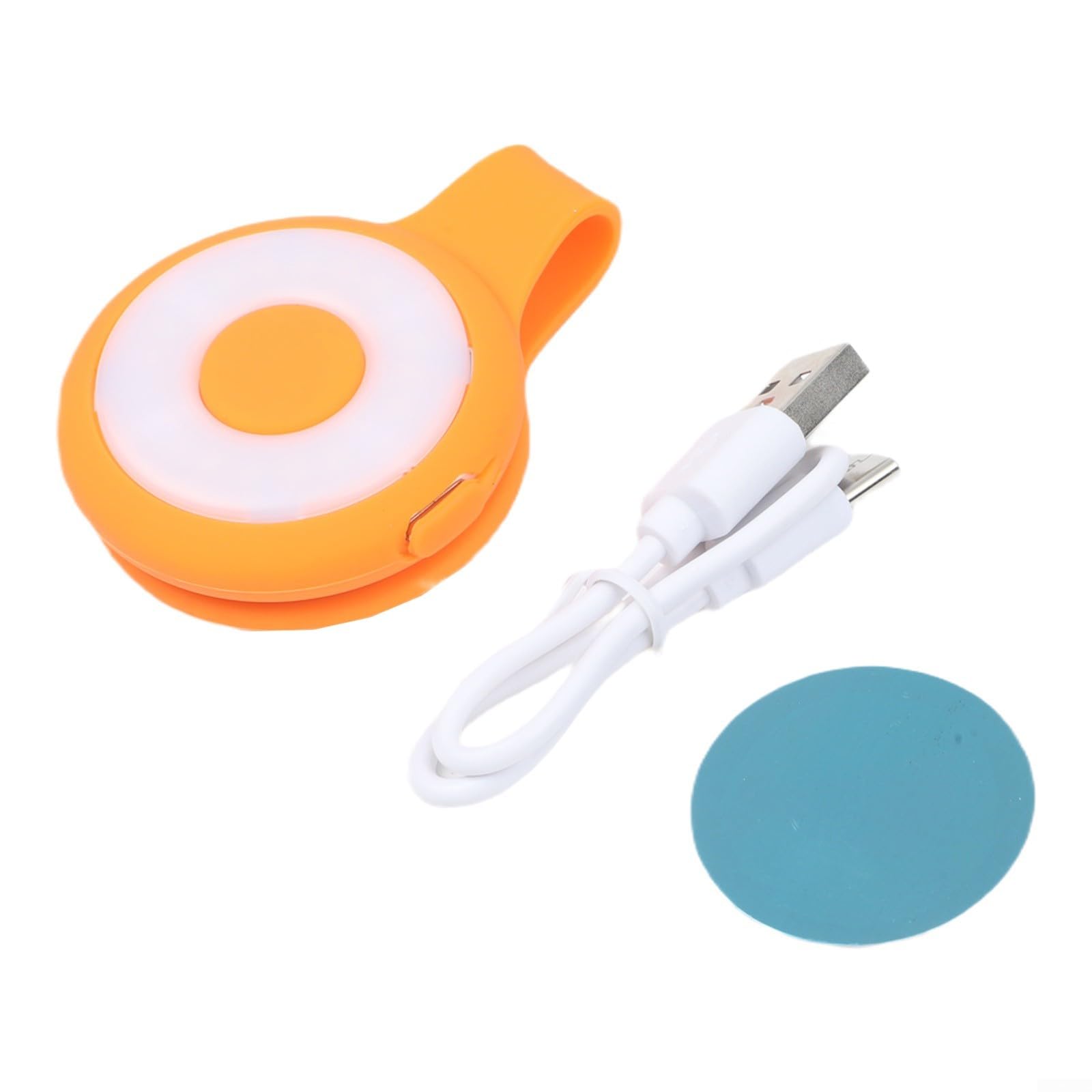 Magnetic Clip On Light Usb Rechargeable With Five Brightness Levels For Outdoor Sports Camping Hiking And Night Running In Black Color(Orange)