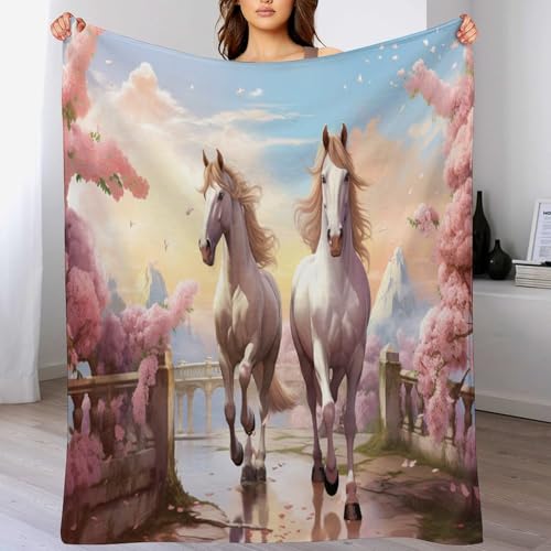 Couverture chaude cheval contre les soirées fraîches sur le canapé