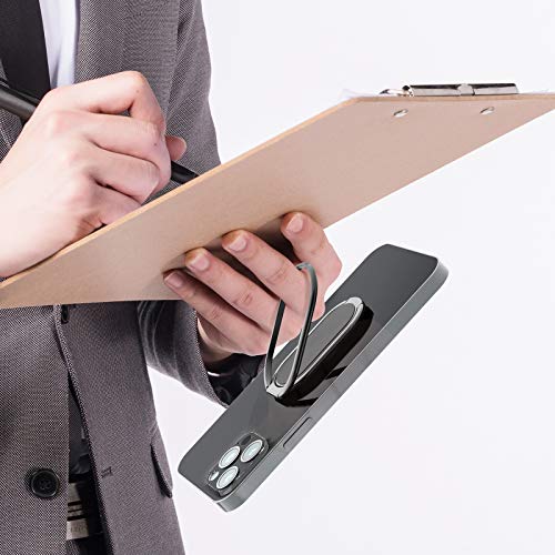 Phone Ring Holder Finger Kickstand, 360° Rotation Metal Phone Grip for Magnetic Car Mount Foldable Cell Phone Stand Compatible with All Smartphones