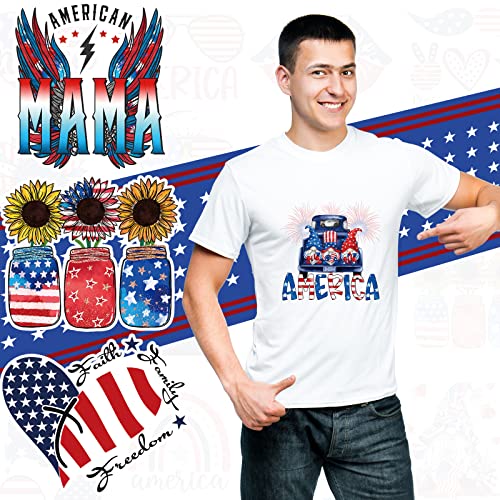 21 Sheets 4Th Of July Heat Transfer Vinyl Htv Patriotic Iron On Vinyl Press America Flag Iron On Transfers For Diy Craft Clothes Shirts Bags Pillows Hat #TOP1