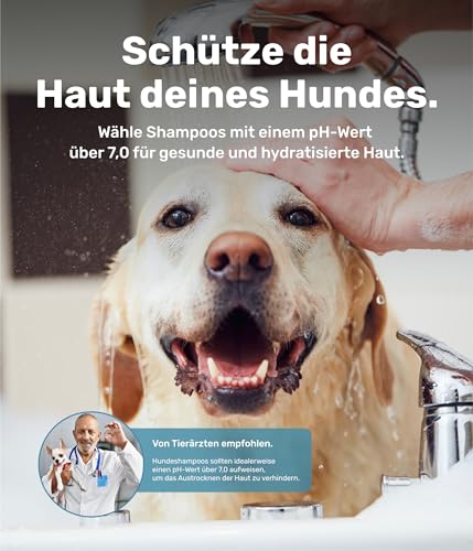 PetTec® - Hundeshampoo sensitiv mit Aloe Vera 500ml Pumpflasche - pH neutrales (7) & rückfettendes Shampoo für alle Hunderassen - Fellpflege Hund Paraben-, Silikon- & Duftstofffrei - Dog shampoo vegan