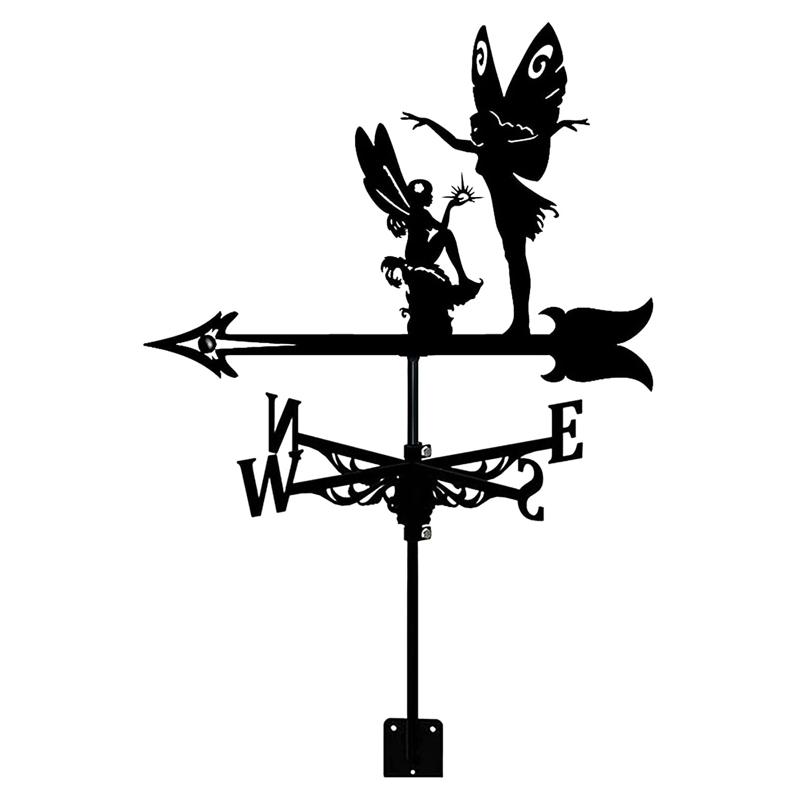 TAXXII Weathervane with Butterfly Silhouette Wind Vane For Yard Direction Indicator Stainless Steel Corrosion Resistant Weathercock Measuring Tool Mounting Bracket