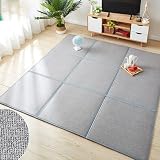 Japanischer Tatami-Teppich, Rattan Bodenmatratze Rrutschfeste Kriechmatte, Tatami Matratze Faltbare Schlafmatte, Rattanmatte Gepolsterte für Schlafzimmer Wohnzimmer Spielzimmer mit Aufbewahrungstasche