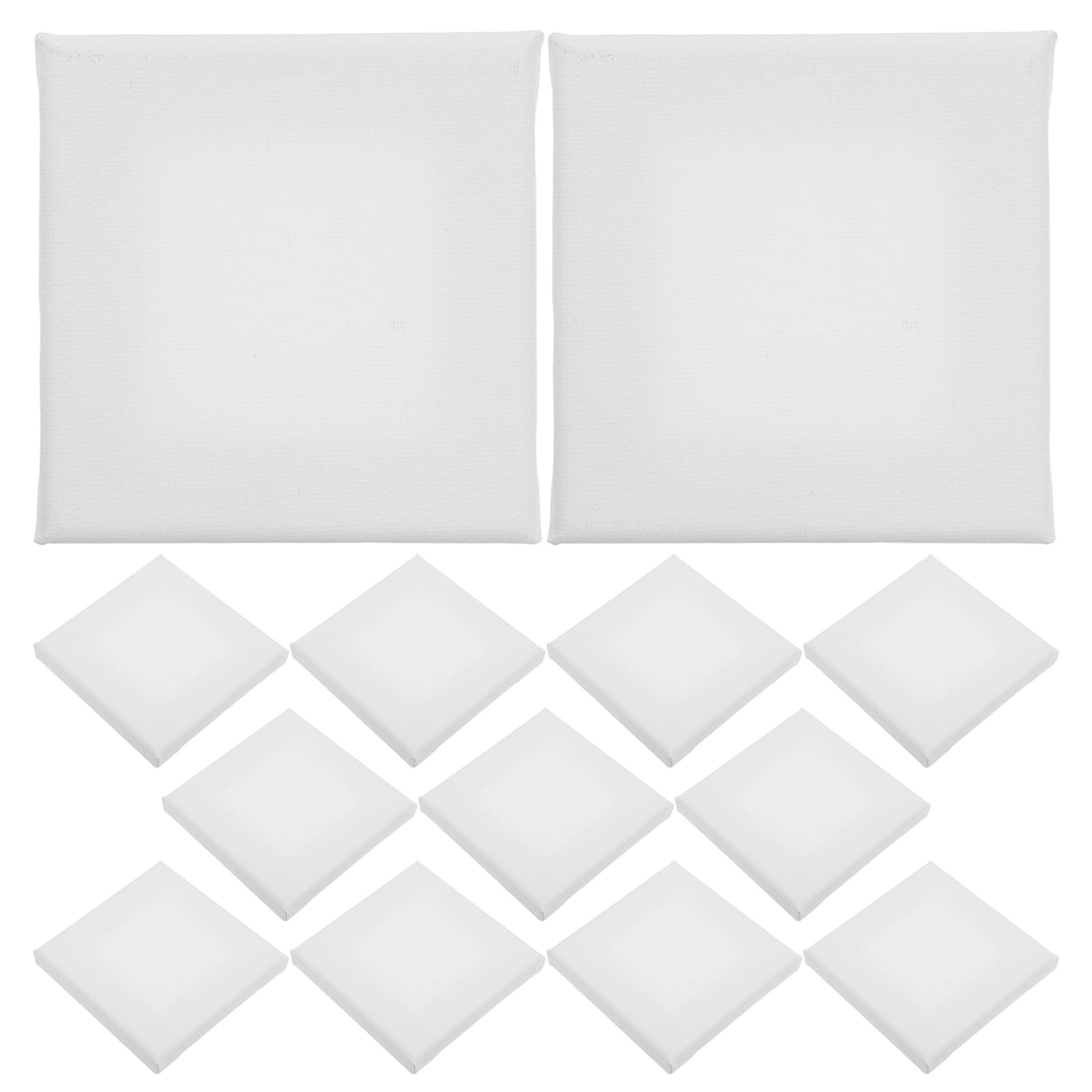 Lienzos pequeños de 10x10 cm pack de 15 paneles cuadrados de algodón para pintar manualidades a granel