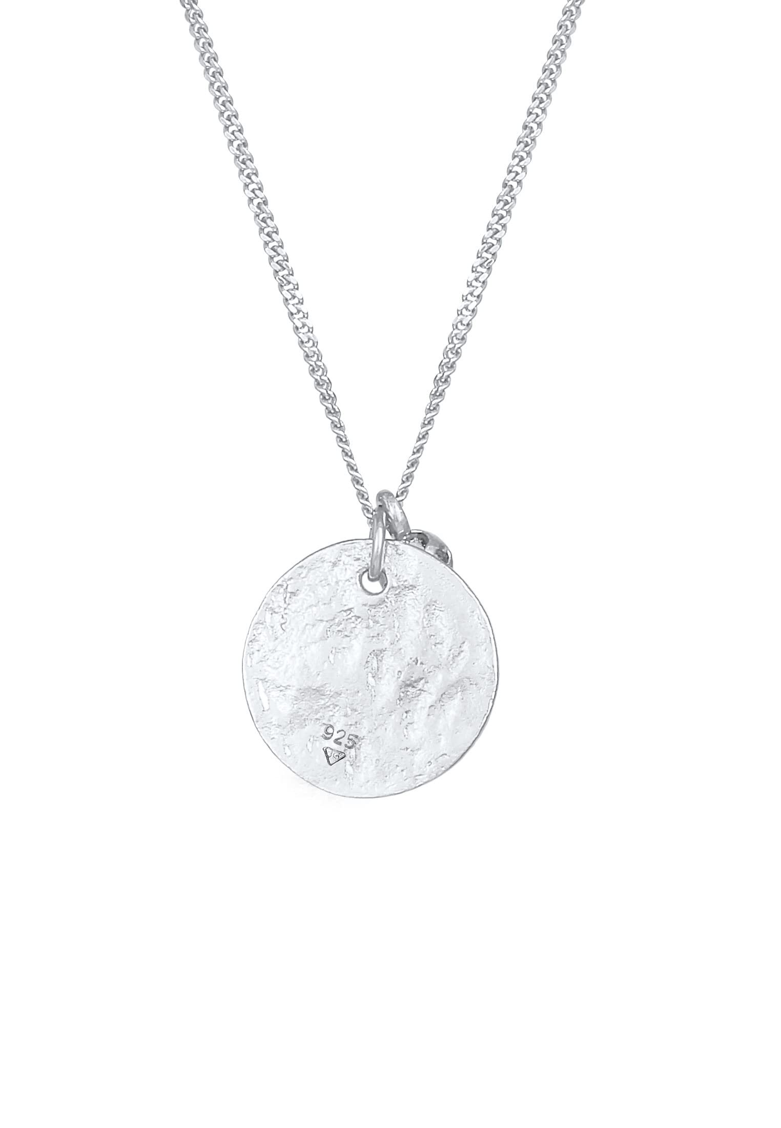 Elli Halskette Damen Plättchen Anhänger Coin Organic mit Mondstein