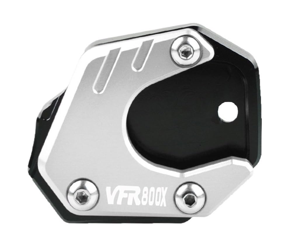Extension béquille VFR 800 X plaque support aluminium CNC argent