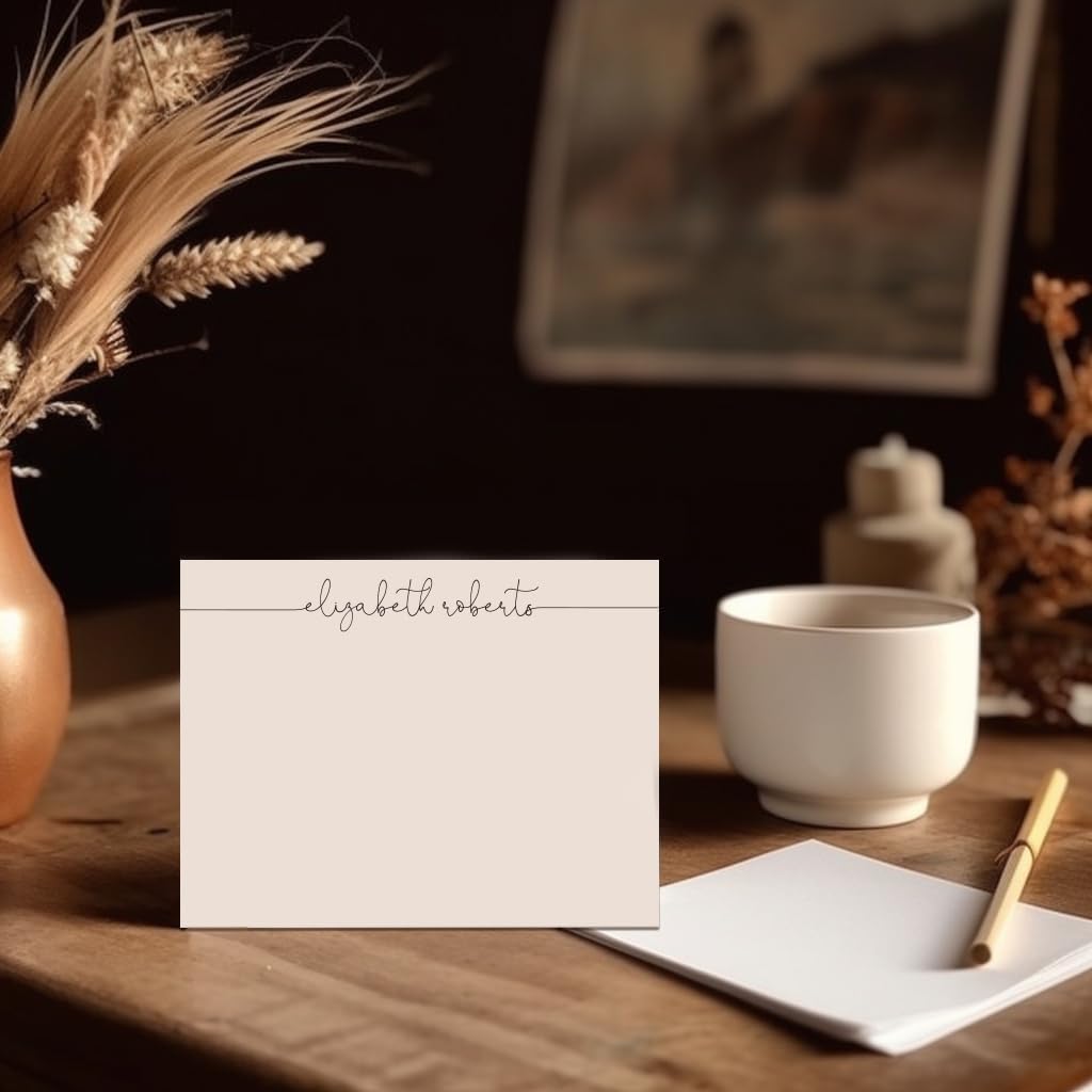 Personalized Stationery for Women, Modern Stationary for Women, FLAT OR FOLDED Note Cards with Envelopes, Your Choice of Colors and Quantity - Image 2