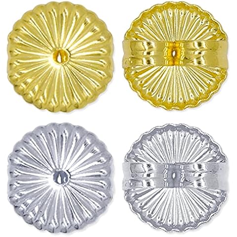 2 Pairs Large Earring backings,925 Sterling Silver Earring Backs Replacements,Adjustable Hypoallergenic Earring Back for Heavy Earring,Earring Backs Droopy Ears (9mm) Cover