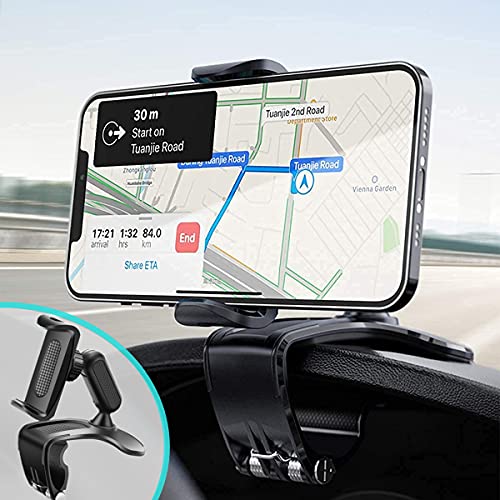 Soporte para teléfono para automóvil,Espejo retrovisor multifunción para salpicadero de automóvil con Abrazadera de Resorte Ajustable de 360​°,Adecuado para teléfonos Inteligentes de 4-7 Pulgadas