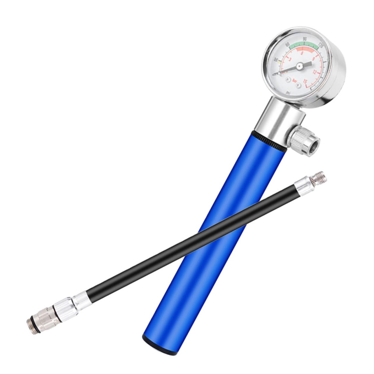 TOYANDONA Aluminium Luftpumpe für Sportbälle und Fahrräder Tragbare Handpumpe mit Manometer Geeignet für Basketball Yoga Ball und Ergonomisches Design Einfach zu Bedienen