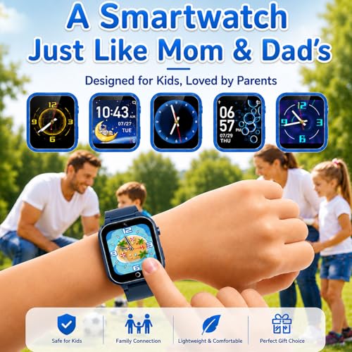 Image of Smart Watch for Kids, Girls Boys Smartwatch with 26 Games Camera Video Recorder and Player, Pedometer Calendar Flashlight, Audio Book etc., Gifts for 4-12 Years Children (Blue) | 26 Games, Camera Video Recorder and Player, Pedometer Calendar Flashlight, Audio Book, Toys Gifts For 4-12 Years Children