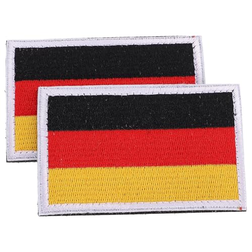 FRCOLOR 2piezas Parche Bordado Bandera Nacional Adhesivo para Ropa DIY Apliques de Poliéster Lavables Parche para Jeans y Prendas Decorativas