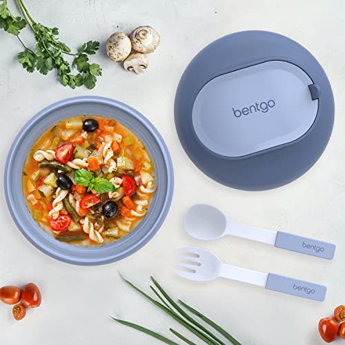 Image of Bentgo Insulated Food Jar, 21.2 oz, Snack Compartment, Retractable Utensils