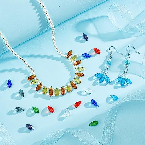 AHANDMAKER 100 Pcs Faceted Teardrop Glass Beads - Image 4