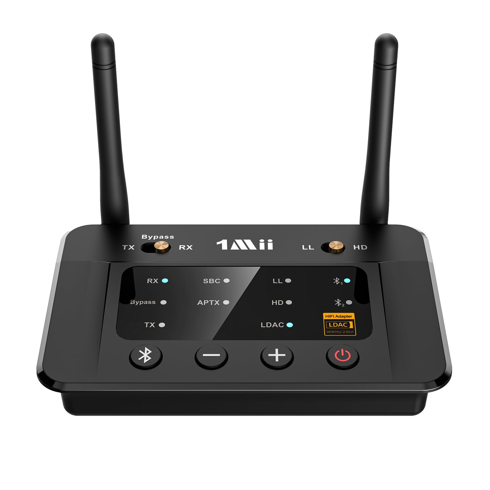 ● ワンミー 1Mii オーディオトランスミッター  B03Pro ブラック 長距離ワイヤレス 1100-3182 1Mii Bluetooth トランスミッター 5.3 オーディオレシーバー B03Pro