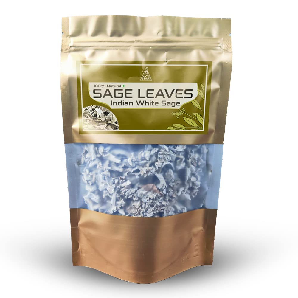 Anshil Indian White Sage Loose Leafs 50 gm, Pure Natural herb for smudging.