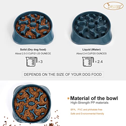 Jasgood Large Slow Feeder Dog Bowl Slow Eating Bowl Slow Feeding Non-Slip Puzzle Bowl Dog Feeder Bowl Anti-Choking Dog Bowl, B-Blue, Large #TOP5