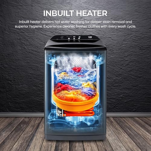 Image of VW V10 HeatPro 10 Kg 5 Star Fully-Automatic Top Loading Washing Machine with In-built Heater (Black)
